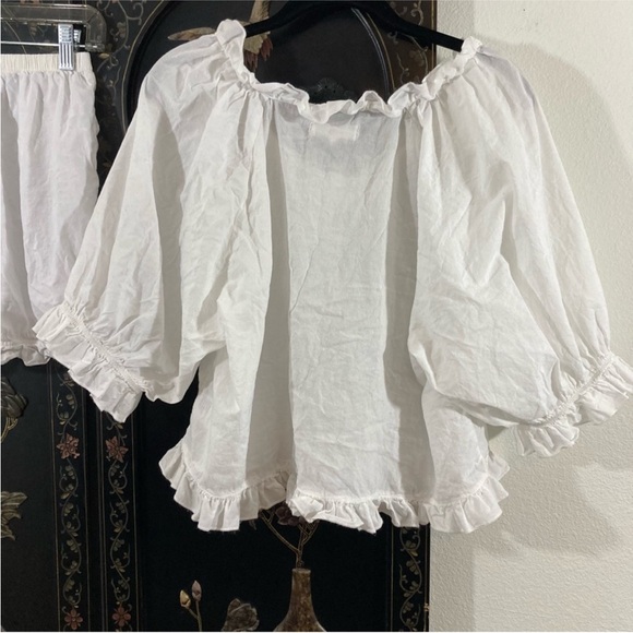 White Ruffled Sleepwear Set - Picture 3 of 11